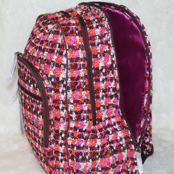 NWT Vera Bradley LARGE Campus Backpack College School Travel Bag Tweed - Picture 5 of 6
